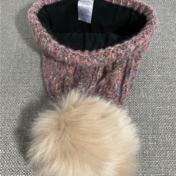 KYI KYI Faux Fur Pompom Classic Wool Beanie Hat, Natural/Multi One Size,… - Picture 4 of 5